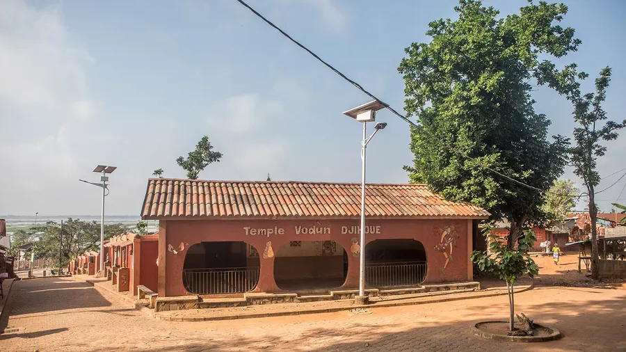 A street in the sacred quarter of Adjinān, Porto-Novo